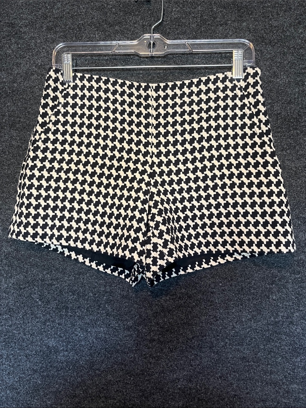 Trina Turk Houndstooth High-Waist Shorts